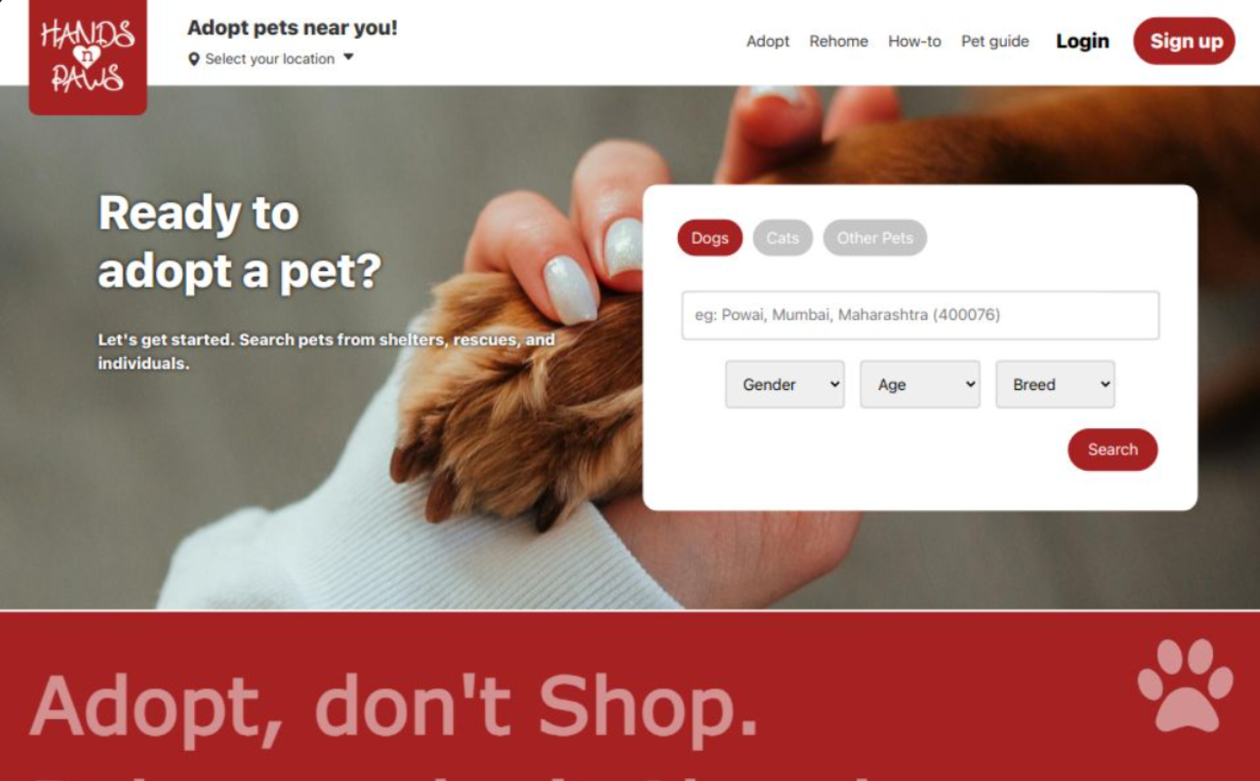 Hand n Paws - Pet Adoption Platform